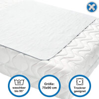 PFLEGE POINT® Inkontinenz Betteinlage PLUS blau-weiß 75 x 90 cm